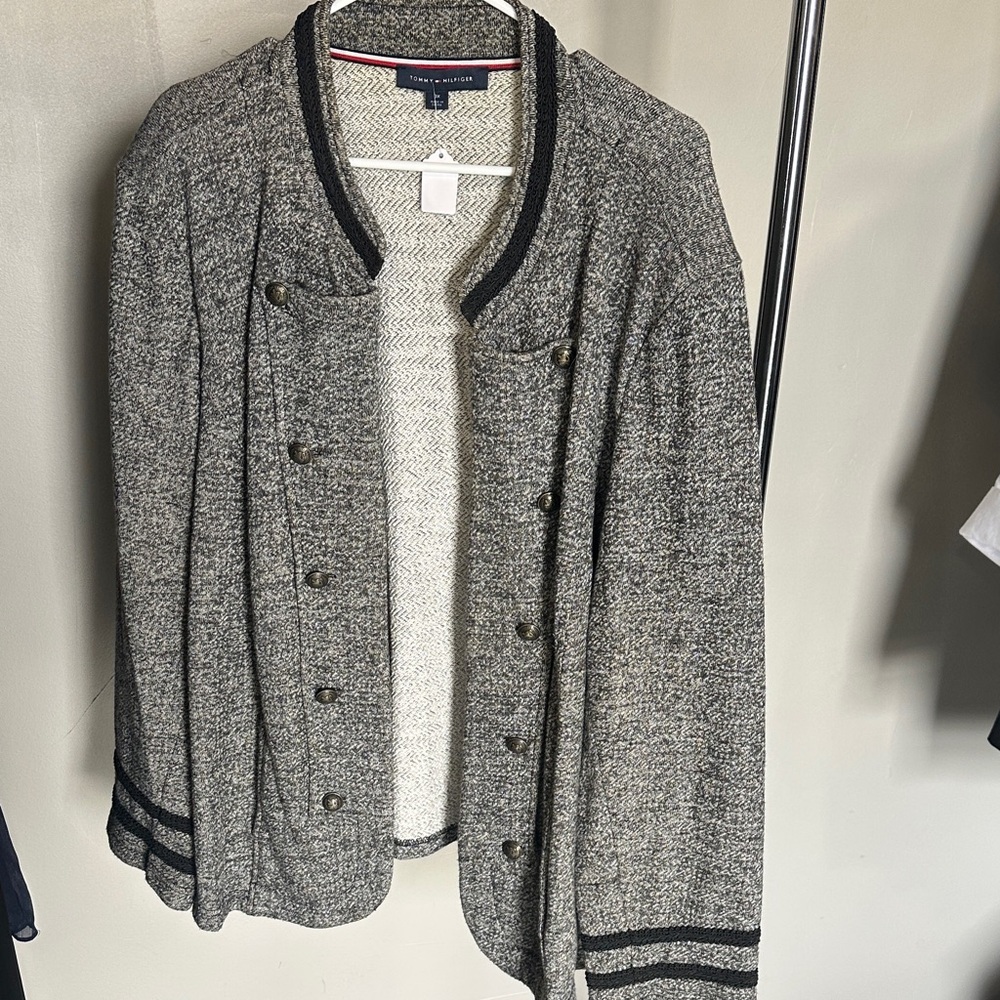 Tommy Hilfiger Charcoal Blazer with Black Accents